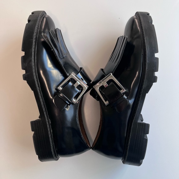 Zara Black Loafers with Silver Buckle - Picture 3 of 6